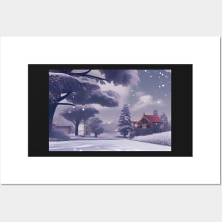 Winter landscape Posters and Art